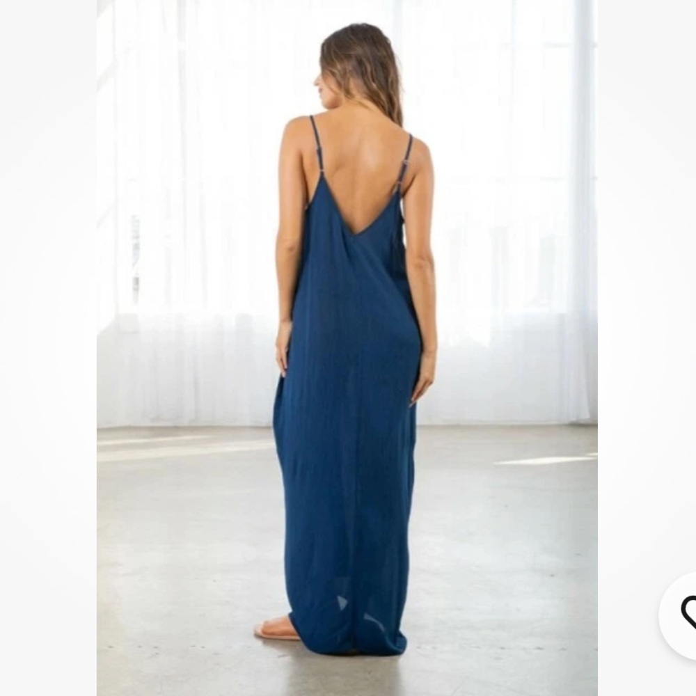 Vici Dolls Love Stitch Pacific Blue Cocoon Maxi Dress Sz S/M - Picture 6 of 8